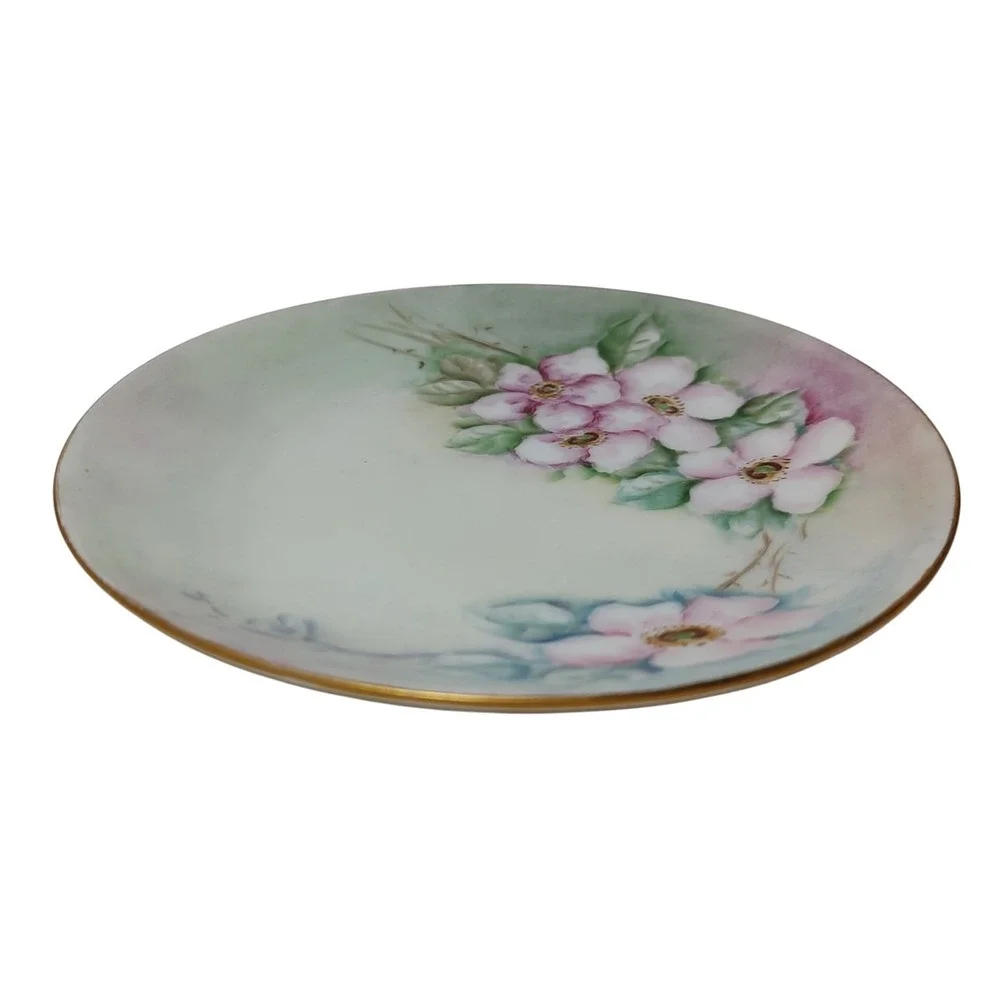 Rosenthal Kronach Dessert‎ Plate Floral Gold Rim Hand Painted Antique Six Inches